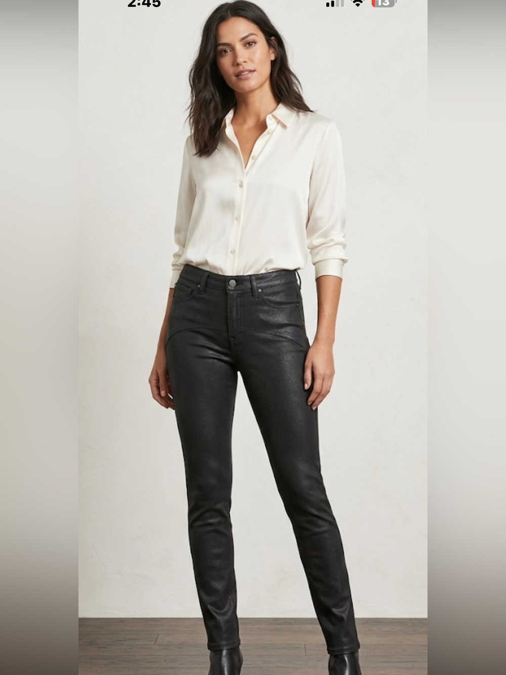 SPANX Burgandy Slim-x  Coated Skinny Jeans NWT